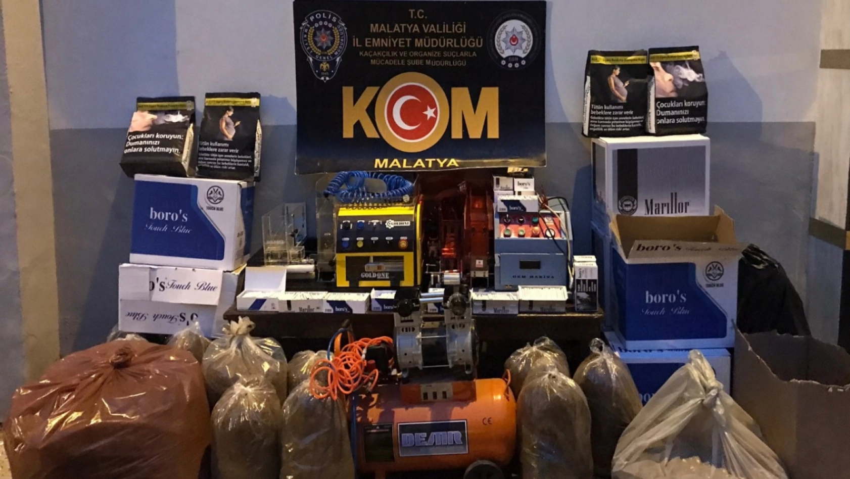 Malatya'da gümrük kaçağı malzemeler ele geçirildi