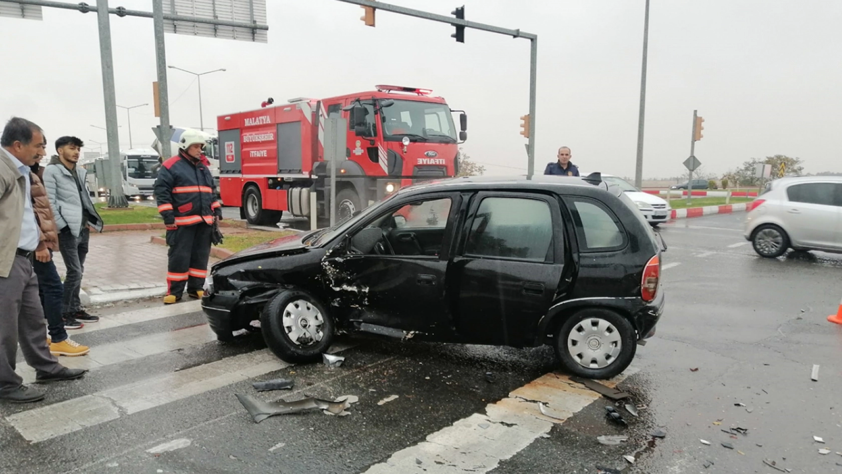 Malatya'da maddi hasarlı trafik kazası