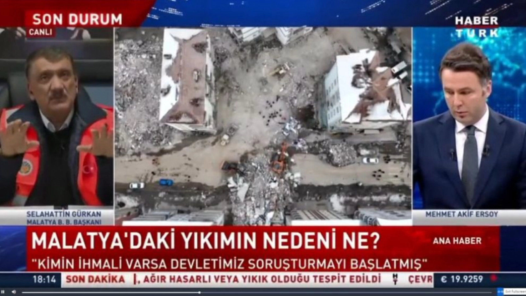 Selahattin Gürkan, Habertürk TV'nin ana haber bültenine katıldı