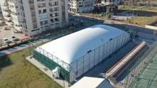 Malatya'ya İlk Kez Balon Kaplama Tenis Alanı Kuruldu