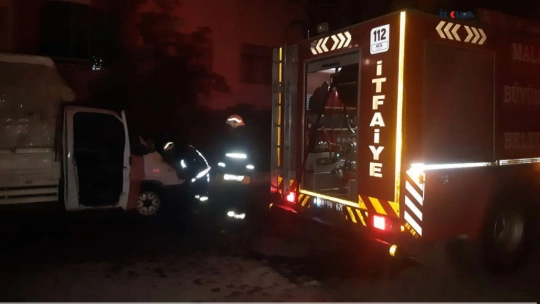 Malatya'da bir araçta yangın meydana geldi