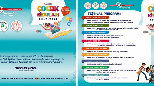 Malatya'da 'Yeşilyurt Çocuk Kitapları' Festivali Düzenlenecek