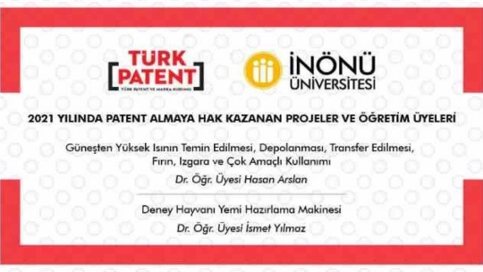 İki bilimsel araştırma projelerine patent