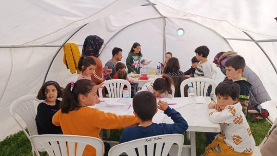Malatya'da depremzede çocuklar için moral etkinliği
