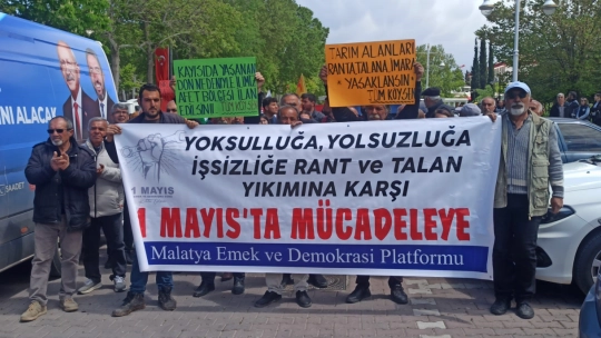 Malatya'da 1 Mayıs Emek ve Dayanışma Günü kutlaması