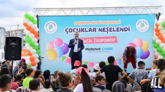 Konteyner kentteki çocuklar bayram etkinliğinde coştu