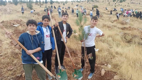 Cumhuriyet'in 100. Yılında öğrenciler fidan dikti