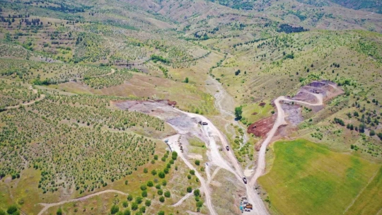 Malatya'da Yenice Barajı'nda çalışmalar devam ediyor