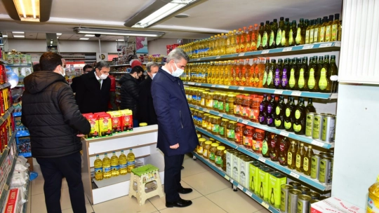 Vali Baruş, Zincir ve Yerel Marketleri Denetledi