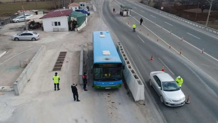 Malatya'da drone destekli yolcu taşımacılığı denetimi