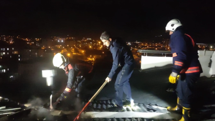 Malatya'da çatı yangını